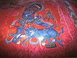 Tibet Guge 06 Tsaparang White Temple 06 23 Yama The frescoes were of the highest quality we had ever seen in or outside Tibet. They covered the walls from the dado (about two and three quarter feet from the floor) right up to the high ceiling. They were lavishly encrusted with gold and minutely executed, even in the darkest corners or high up beyond the normal reach of human sight, and even behind the big statues. - Lama Anagarika Govinda: The Way of the White Clouds. 